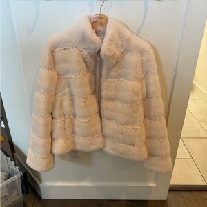 Fabulous Furs Luxurious Cream Faux Fur Coat